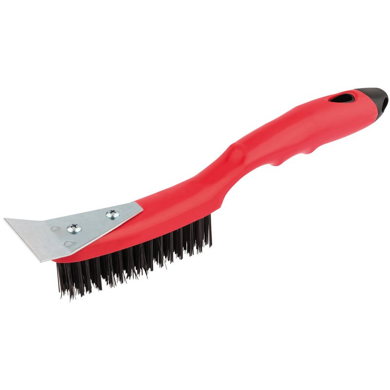 Wire Scratch Brush with Scraper 4 Row (250mm) Vernon Morris